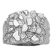 14K White Gold Man's Nugget Ring