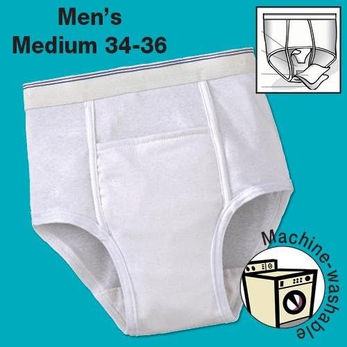 Discreet Machine Washable Mens Medium 34 - 36 Incontinence Briefs