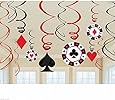 Casino Night Hanging Swirl Decorations (12pc)