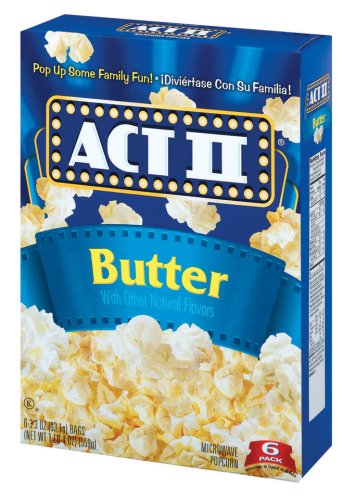 Act II Popcorn, Butter, 3.3-Ounce Boxes (Pack of 6)
