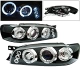 95-01 Subaru Impreza LED Halo Projector Headlights Black