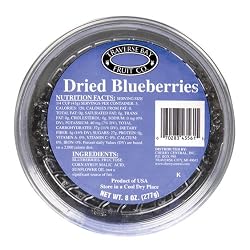 Traverse Bay Fruit Co. Dried Blueberries, 8-Ounce Containers  (Pack of 3)