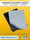 5 Magnetic Sheets of 8" x 10" Adhesive 20 mil Magnet