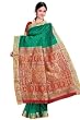 Green Art Silk Indian Sari with designer pallu