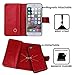 iPhone 6 Plus Case, VAMVAZ Fashion Wristlet Crazy Horse Pattern 2 In 1 Detachable Magnetic PU Leather Wallet Flip Double Card Pockets Purse Case Cover Skin For 5.5