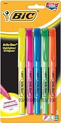 BIC Brite Liner Highlighter, Chisel Tip, Assorted Colors, 5-Count