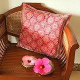 India Rose~ Floral Pink India Sari Decorative Cushion Slipcover 17x17