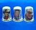 Birchcroft Porcelain China Collectable - Set of Three Thimbles - John Wayne Cowboy