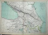 1872 BLACKIE GEOGRAPHY MAPS CAUCASUS ARMENIA BLACK SEA