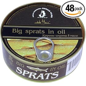 Brivais Vilnis Big Sprats In Oil, 8.47-Ounce Jars (Pack of 48)
