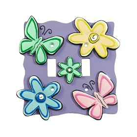 BUTTERFLY Flower SWITCHPLATE COVER girl kid decor home