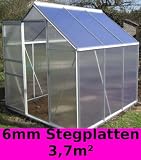 Details zu "ALU Gew&auml;chshaus 3,7m&sup2; mit 6mm Hohlkammerstegplatten"