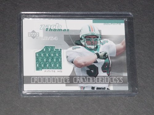 2004 Upper Deck Finite Hg Fabrics FF-ZT Zach Thomas Miami Dolphins (Piece of Authentic Game Worn Jersey - Football Cards)