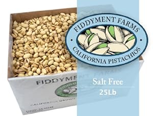 25 Lbs Salt Free In-shell Pistachios