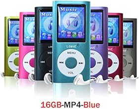 Lonve Blue 16GB MP4/MP3 Player Music 1.81'' Screen MP4 Music/Audio/Media Player with FM Radio
