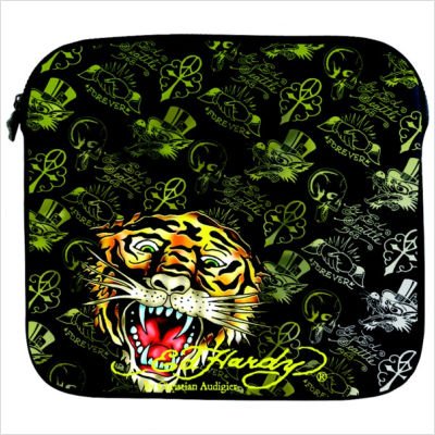 Bill Tiger Print Laptop Sleeve in Black Size: Medium