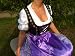 MIDI-Dirndl BRAUN LILA-WEISS KARIERT + Bluse + Schürze 44