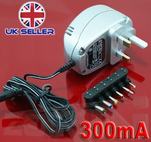 Silver MAINS UNIROSSl AC/DC Power Supply Adaptor Charger 12V+