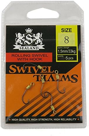 5 Packs Rolling with Hook #8 Fishing Sea Swivel Coastlock Lures Tackle Fly Coast Lock Solid A014-08
