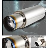 (2Xpcs)Universal R-spec Racing Dual Exhaust Mufflers, 4 Flat Burnt Tip w silencers to... 