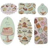 Cavallini Sweet Treats Die Cut Glitter Gift Tags in tin - 36 count