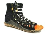KCMODE Womens Black Patent Ankle Gladiator Fashion Sandals Shoes