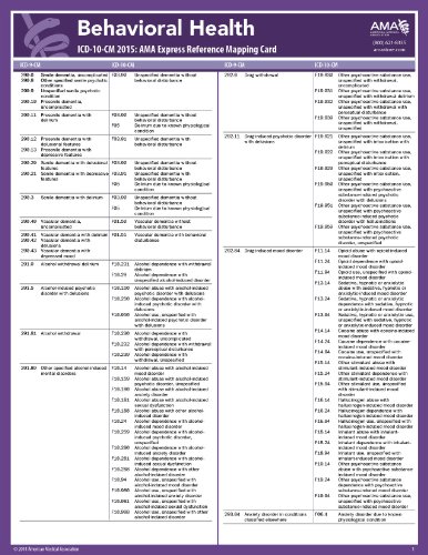 Behavioral Health ICD-10-CM: AMA Express Reference Mapping Card