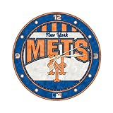 MLB New York Mets 12-Inch Art Glass Clock