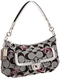 Coach Poppy Signature Groovy Heart Crossbody Bag Black White