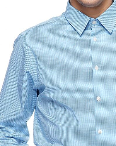YWJBNT Men's Daily Long Sleeve Formal Shirt Size XXXL Blue