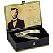 Abraham Lincoln In God We Trust Ivory Decorated Collectors Folding Knife