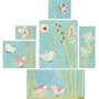 Oopsy Daisy Canvas Prints All a Twitter Blue SET OF SIX CANVASES Image Wrap 32 x 32 inches; Winborg, Megan and Mendy