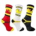 3 Pairs Strideline Athletic Men's Sport Crew Socks Strapped Fit One Size Designs
