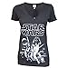 Star Wars Poster V-Neck Ladies Juniors T-Shirt - Charcoal Heather (X-Large)
