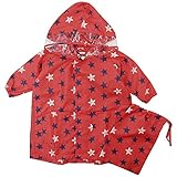 【オールシーズン】 POSTAR(ポスター) 星柄レインコート 130cm/RED NO.P-6611-09