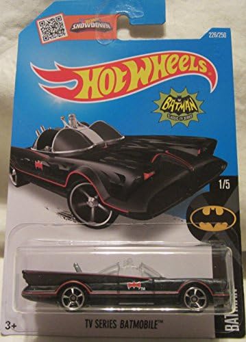 TV Series Batmobile Hot Wheels 2016 Batman Series 1:64 Scale Collectible Die Cast Metal Toy Car Model #1/5 on International Long Card