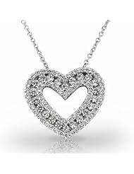 Platinum Stunning Heart Shaped Diamond Pendant. 1 1/3 CTW