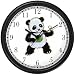 Ping Pong Playing Baby Giant Panda or Panda Bear Animal Wall Clock by WatchBuddy Timepieces (Black Frame)