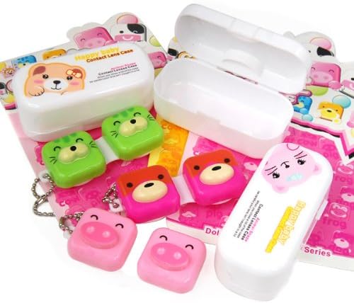 Generic Small Cute Cartoon Animal Shape Contact Lens Case Compact Random Color
