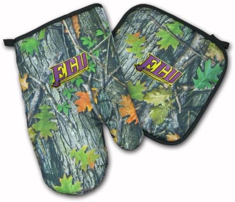 ECU Logo Real Camo Mitt Potholder Set East Carolina University Pirates NCAA Tailgating or Barbecue Realistic Camo College