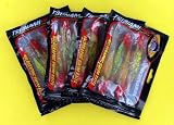 Tsunami 6" Slim Shad Swirl Tail Lure Red Head 4pks of 4