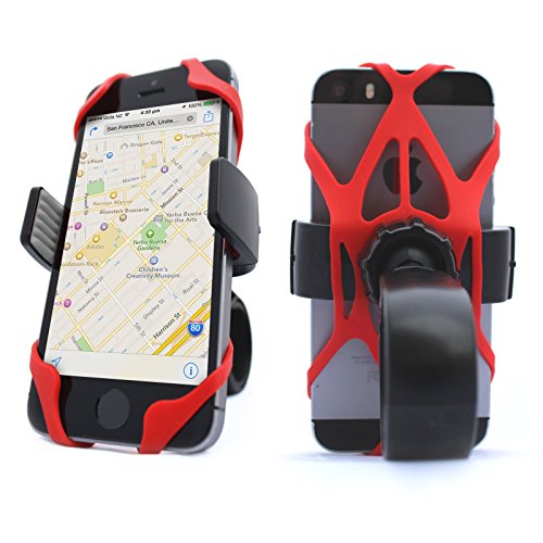 Vibrelli Universal Bike Phone Mount Holder. Fits any Smart Phone: iPhone 6 Plus Bike Mount, iPhone 6S (+), 5S / 5 etc.. (all iPhones) Samsung Galaxy S5/S4/S3, Google Nexus, Nokia, Motorola. Bicycle Handlebar (& Motorcycle) Compatible Cell Phone Cradl