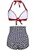 COCOSHIP Women's Retro Red Top and White Polka High Waisted Bikini Set Swimsuits Swimwear XXL(US12)