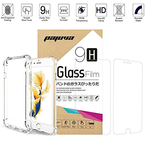 Apple iphone 6/6s Case, Pajuva Transparent Air Cushion Shock Absorption Soft TPU Crystal Clear Protector Case Cover for iPhone 6/6s 4.7 inch (Clear Case + 2PC Screen Protector)