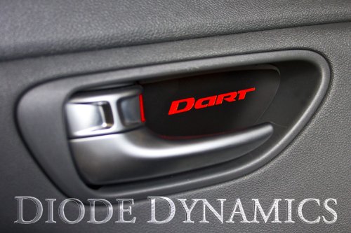 2013 Dodge Dart Door Handle Plates, Black/Red