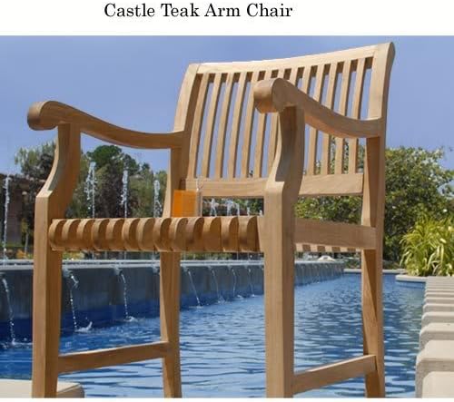 New 11Pc Grade-A Teak Outdoor Dining Set-116"X44" Rectangle Double Extension Table + 2 Arm & 8 Side Castle Chairs & Cushions