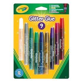 Crayola - Loisir Cr�atif - Crayola - Collage - Colle Paillet�e (9 Couleurs Assorties) Carte Blister