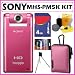 Sony MHS-PM5/P bloggie Mobile 5MP HD Snap Video Camera (Pink) with 4x Digital Zoom MHSPM5 PINK + 4GB Accessory Kit