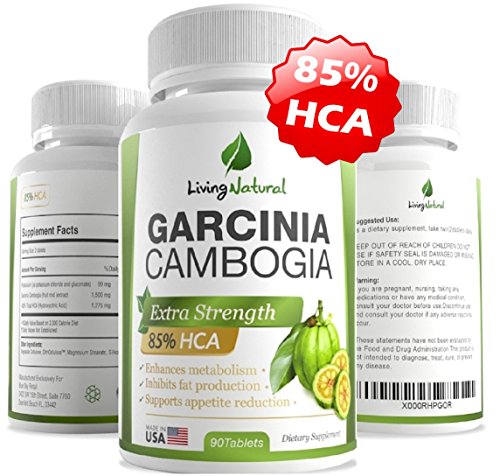 85 HCA Extra Strength Garcinia Cambogia - BUY 3 SAVE 20% BUY 2 SAVE 10% - Pure Garcinia Cambogia Extract - Fat Burner & Appetite Suppressant - Weight Loss Pills