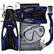 Junior Snorkeling Scuba Diving Mask Snorkel Fins w/ Mesh Bag Set for kids